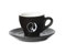 Almanegra Caffè Tazza Tazzina da Caffe Porcellana Nera con Piattino da Bar Espresso
