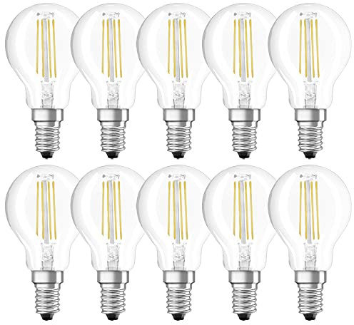 NCC-Licht 10 x LED Filament Leuchtmittel Tropfen 2W = 25W E14 klar 250lm 827 warmweiß 2700K