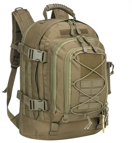 Miramrax Sac à dos tactique militaire – Sac à dos d'assaut pour homme – Sac à dos Molle - Sac à dos de 3 jours pour la randonnée, vert, 40L, Sport