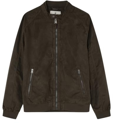 RECONSIDER SUEDE BIKER JACKET WITH RIBBED CUFF AND HEM