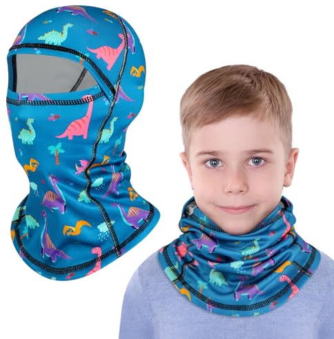 TAGVO Passamontagna Invernale Termico per Bambini 4-10 Anni, Passamontagna in Pile da Antivento Caldo Traspirante Antistatico, Maschera da Sci Ciclismo con Scaldacollo per Ragazzi Ragazze