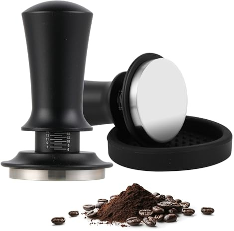 Prensador de café Tamper de Acero Inoxidable para espresso Tamper con mecanismo de resorte integrado y presión de 30 lbs adecuado (58mm)