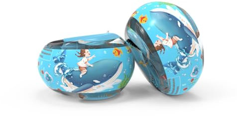 ZTBFHLZQ Schwimmflügel Kinder ab 1-6 Jahre (11-30kg), schwimmärmel arm, Auftriebshilfe mit 3 Sicherheitsventilen, Schwimmhilfe und Swimsafe Gerät für Anfänger (Blau)