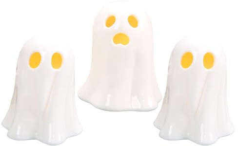 Statuetta fantasma | Scultura di Halloween con illuminazione a LED - Simpatico ornamento da collezione in miniatura per mensola del caminetto della casa infestata