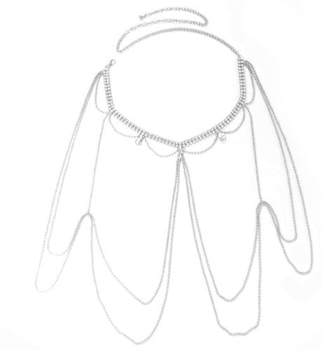 Catena da spalla per il corpo da donna, con imbracatura lucida, accessori per abiti