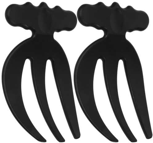 jojofuny Forchette per Insalata in Plastica 2 Pezzi Forchette Piccole per Mescolare e Servire Utensili da Cucina Design a 3 Punte e Manico Ergonomico per Uso Quotidiano