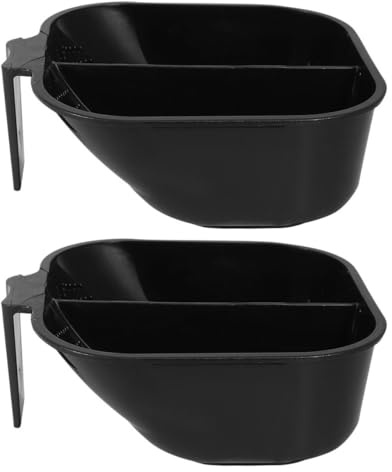 Gogogmee 2 Boles para Tinte de Cabello de Plástico Negro Base Estable Antiderrame Recipiente Profesional para Mezclar Tintes Herramienta Ligera para Estilistas y Uso Doméstico
