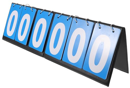 DIYEAH Tableau de Score Pliable Tennis de Table 6 Positions Bleu, Tableau D’Affichage Portable Solide, Marqueur Sportif Réutilisable pour Match et Entraînement