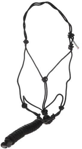 LIFKOME Wear-resistant Black Polyester Horse Show Halter for Horses, Convenient and Easy to Carry Training Halter, for Stable and Equestrian Use