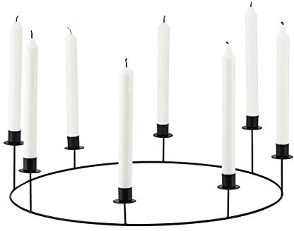 House Doctor, Kerzenständer, Ring, Schwarz, Dm: 50 cm, h: 11.5 cm, Eisen