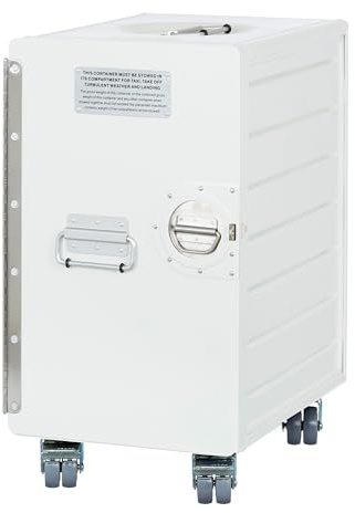 VanDeBord Rollcontainer mit Schubladen, mobiler Aktenschrank, Metallschrank, Schubladenschrank Küche, Druckertisch mit Rollen, vormontiert, 53,5 x 29,5 x 40,7, Bord Box XL, Weiss