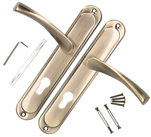 KOTARBAU Türdrücker 72 mm PZ Türgriff Patin Türbeschlag Türklinke Drückergarnitur Langschild Türdrückergarnitur Innentür Außentür Handgriff Torbeschlag