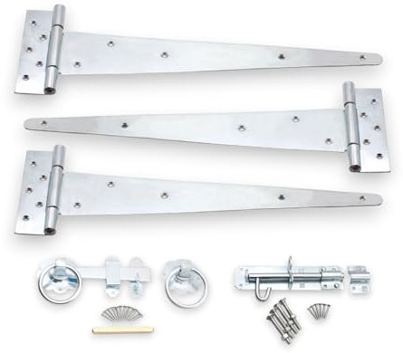 Charnières en T (3) 450 mm pour Quincaillerie de Portails de Jardin en Bois Zinc