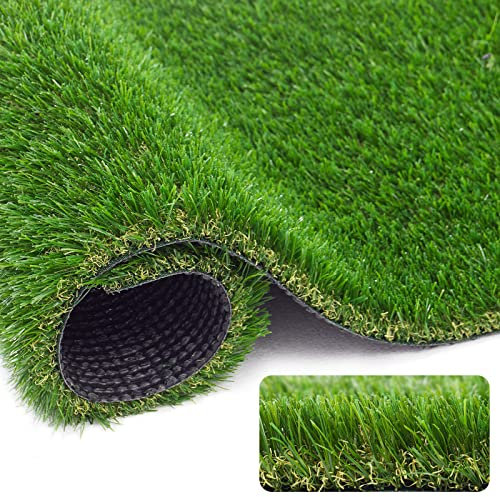 1.38 Artificial Turf Grass,4FT x 10FT Fake Grass Rug Indoor Outdoor,Realistic High-Density Sturdy Artificial Turf Carpet for Dogs Pets Garden Lawn Landscape