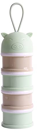 Uposao dispensador de leche en polvo portátil caja dosificadora dispensador contenedor almacenamiento leche polvo caja leche fórmula infantil se puede apilar 4 capas para viajes y exterior