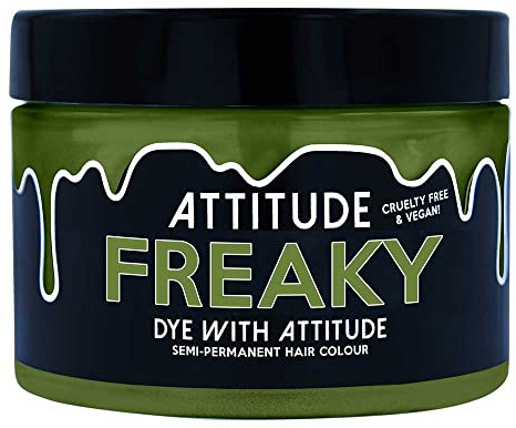 Attitude Hair Dye - Tinte Capilar Semipermanente Vegano y Cruelty Free con Acondicionador - Freaky Verde Oliva - 135ml