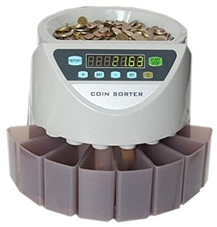 Compteur professionnel compteur Euro machine compteur pièces avec 8 tiroirs de classement et séparateur pièces électronique Écran LCD numérique