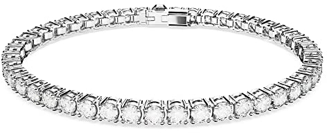 Swarovski Matrix Tennis, Rhodiniertes Armkettchen mit Strahlenden Swarovski Kristallen