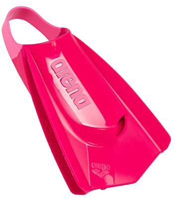 arena Powerfin Pro II Schwimmbad-Trainingsflossen, Schwimmflossen für Erwachsene, Flossen aus 100% Silikon, Komfortable Kurzflossen für das Schwimmbad,Pink,46-47