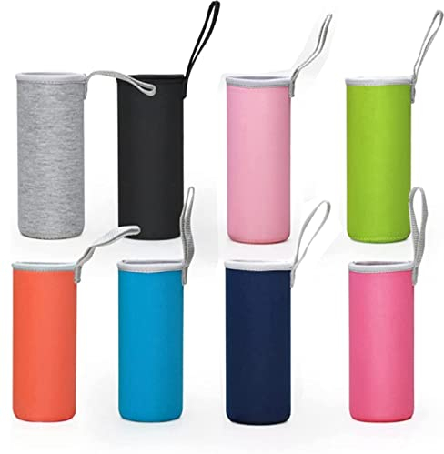 Brateuanoii 8 Stück Wasserflasche Neopren Beutel, 550 Ml Flaschen Wasserflasche Thermo-Hülle, Isolierte Neopren Flaschenhülle, Universal Trinkflasche Tasche Hülle, Trinkflasche Thermo-Hülle Kinder