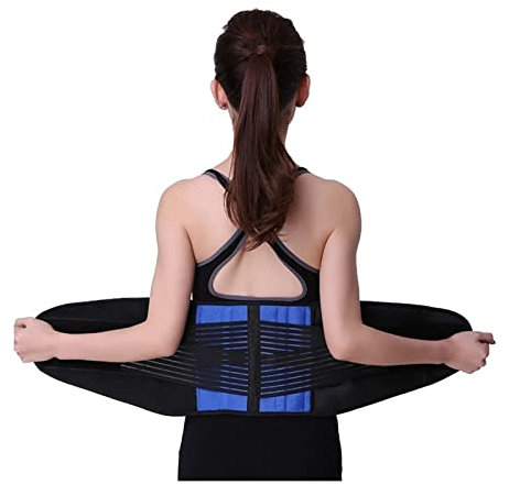 Faja Lumbar De Apoyo para La Parte Inferior De La Espalda De Talla Grande para Hombres Y Mujeres Corrector De Postura Cintura Y Espalda Alivio Dolor Lumbar Inferior (Color : Blue, Size : XXL)