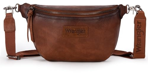 Wrangler Large Fanny Packs for Women Waist Bag Travel Belt Bags Crossbody Sling Purse WG82-A194BR