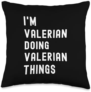 Being Valerian Birthday Name Funny Valerian Things Throw Pillow, 16x16, Multicolor