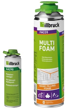 FM220 Mousse de construction, de montage, pour fenêtre, haute isolation phonique, isolation thermique, 500 ml, kit combiné (avec nettoyant AA290, 1 x 500 ml)