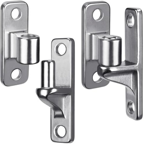 Lifeswell 304 Stainless Steel Gate Hinges, Heavy Duty Non-Welding, 2 Pack Wall Mount Female & Male Hinges for Wooden Fences & Farm Gates, 600lbs Capacity