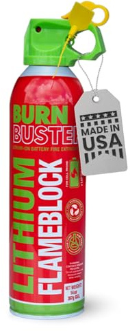 BurnBuster Lithium-Ion Fire Extinguishing Gel 1-Pack - Battery Fire Suppression Gel for Electronics, Stops Thermal Runaway, Non-Toxic, Eco-Friendly, 14oz Canister, Made in USA