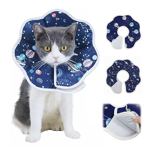 SilverChry Halsband katt mjuk, katt halsband, kardborreband design, katt skyddande krage vattentät och andas, förhindrar sårläckage och bitning efter operation