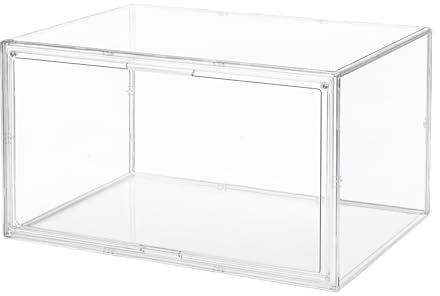 Convertible Wide Display Case - 19.6 Garage Showcase w/ Removable Shelf for 1:18 Cars & Sports Gear, Magnetic Door Dustproof Acrylic Cabinet (Extra Large（ (L19.6 xW14.5 xH11.5 - 5.5 Shelf Height))