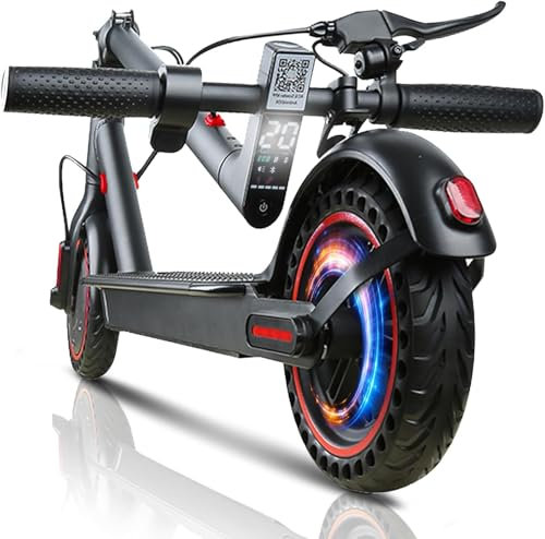 QnQ Trottinette Électriques, Moteur 500W, 8.5'' Pneu Anti-crevaison, Batterie 36V 7.8AH, 3 Modes Vitesse, Trottinette Électriques Adulte Pliable, Maximum 25km/h, Double Frein, avec APP, Max 120kg