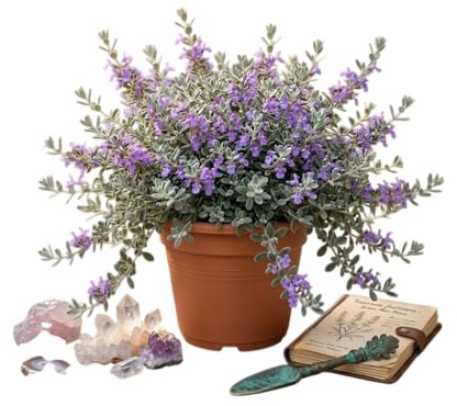 Teucrium Planta Natural para Patio, Jardín o Terraza con Sol | Arbusto Mediterráneo Decorativo DECOALIVE