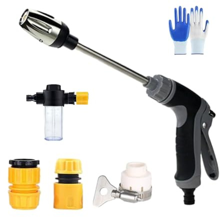 Aquoxis Pressure Washer- 15x More Powerful Than Hoses, High Power Electric Cleaner for Driveway Patio Deck Fence Car Siding, 360° Rotating for Three Spray Modes (Water Gun with Foam Cannons)