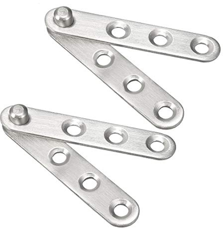 sourcing map 2 Sets Türband Drehgelenk 360 Grad Drehtür Scharnier Edelstahl 60mmx11mm Silber