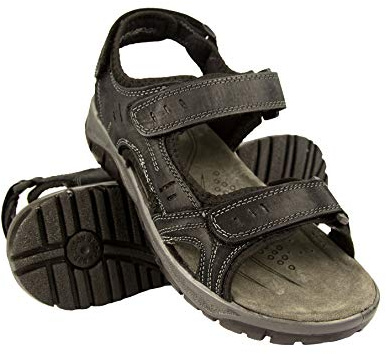 Zerimar sandaler utomhusskor Vandringsandaler | Lädersandaler Vandring | Sport utomhus sandaler | Sandaler Vandring Sommar | Färg: Svart Storlek 41