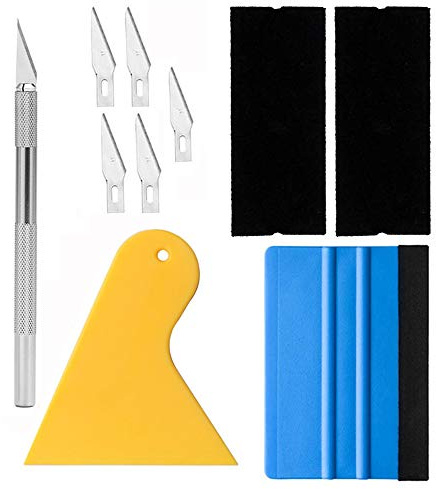 Gebildet Verktygssats för Vinylförpackning Fönsterfilmfärgverktyg Bakgrundsverktyg med Filt Squeegee,Förskärare,Bil Vinyl,Fönster Toning,Craft Works