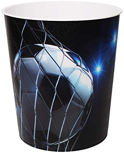alles-meine.de GmbH Papierkorb/Behälter - Fußball/Sport - Ball - 10 Liter - aus Kunststoff - Mülleimer/Eimer - Aufbewahrungsbox für Kinder/Büro - Jungen - Abfalleimer..