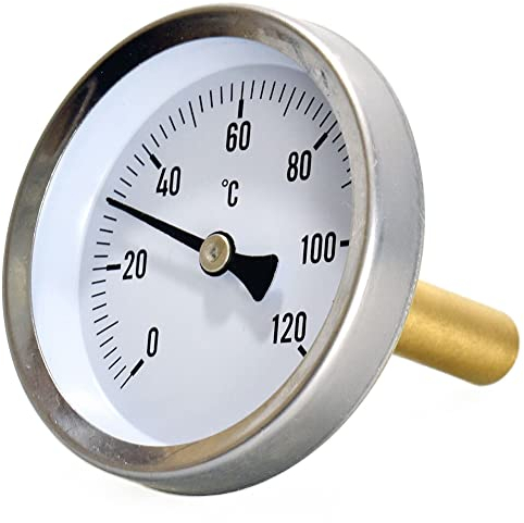 ZYWUOY Thermomètre de barbecue, thermomètre pour gril 1,27 cm, installation analogique 120 °C, calibré pour intérieur/extérieur, barbecue