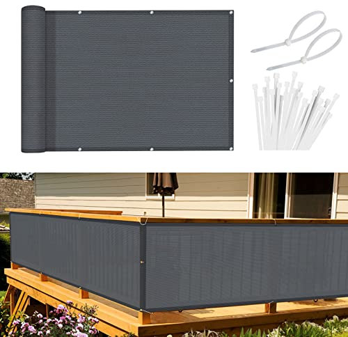 Sunnylaxx Brise Vue Balcon Paravent de Balcon de Jardin 100x500 cm HDPE résistant au Vent et aux UV, avec Trous et Serre câbles Anthracite