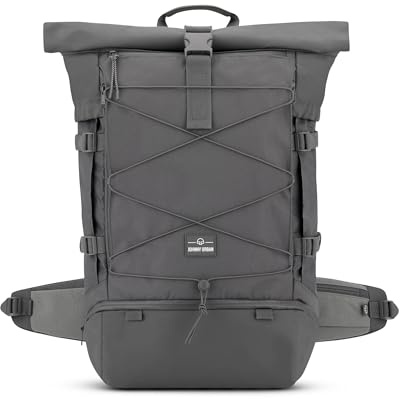 Johnny Urban Reiserucksack Damen & Herren Grau - Allen Travel XL - 48L Rolltop Rucksack Groß - Idealer Backpack für Reisen Ausflüge Trips - Wasserabweisend