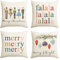 Artoid Mode Nussknacker Falala Frohe Weihnachten Kissenbezüge 4er Set, 45x45 cm Merry Christmas Xmas Zierkissenbezug Cushion Cover Couch Deko