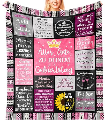 Domueay Geburtstagsgeschenk für Frauen, Frauen Geschenke zum Geburtstag, Geburtstagsgeschenke für Mama, Freundin, Frau, Oma, Schwester, Kollegin, Lustige Geschenk Geburtstag Deko Decke 150x130CM