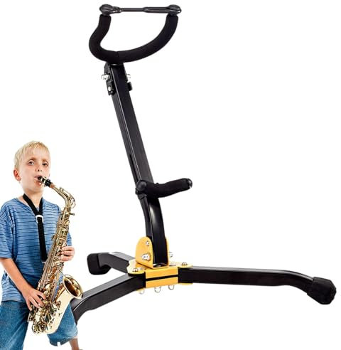Tenorsaxophonständer, Altsaxophonständer, Klappbarer Saxophonständer, Verstellbarer Saxophonständer mit Metalldreieckbasis für Saxophonliebhaber, Kinder, Kinder, Männer, Frauen