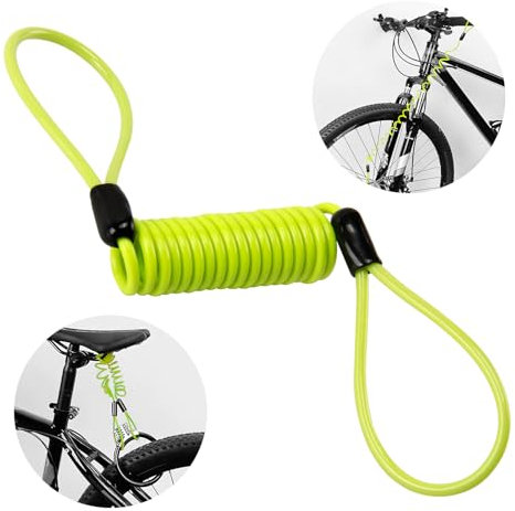 Cavo Promemoria per Blocco Disco Freno Moto, Cavo Promemoria per il Richiamo Visivo del Blocco Disco,Elastico e Resistente all'Acqua, Colore Giallo Vivace, Lunghezza 1,2 Metri