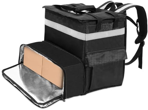 GLEAVI Großer Isolierter Food Backpack Mit Erweiterbarem Fach Für Pizza-lieferungen Camping Und Catering Robustes Reflektierende Streifen Für