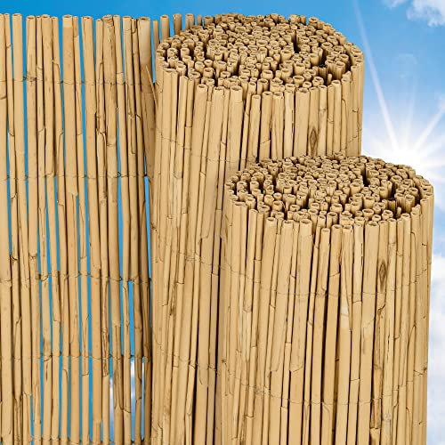 Premium Canisse Brise Vue en Roseau Nature 200x600 cm (HxB) SolVision S36 – Brise-Vent Jardin Terrasse Natte de Roseau pour Balcon & Clôture Palissade Jardin Exterieur