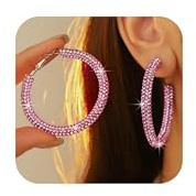Orecchini a cerchio con strass da donna alla moda scintillanti grandi/grandi orecchini a cerchio per donne alla moda glitter orecchini a cerchio per matrimoni e balli formali accessori gioielli regali