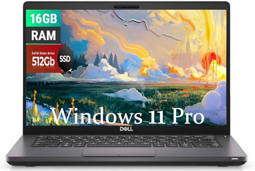 Dell Latitude 5400 Business Laptop, 14 Screen Display, Intel Core i5-8365U 1,7 GHz, RAM 16 Go, SSD 512 Go, Webcam, Windows 11 Pro (renouvelé)
